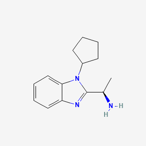 molecular formula C14H19N3 B11791710 (R)-1-(1-Cyclopentyl-1H-benzo[D]imidazol-2-YL)ethanamine 