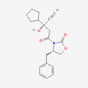 molecular formula C20H23NO4 B11791731 (S)-4-Benzyl-3-((R)-3-cyclopentyl-3-hydroxypent-4-ynoyl)oxazolidin-2-one 