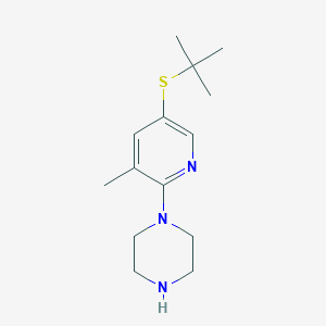 molecular formula C14H23N3S B11791766 1-(5-(tert-Butylthio)-3-methylpyridin-2-yl)piperazine 