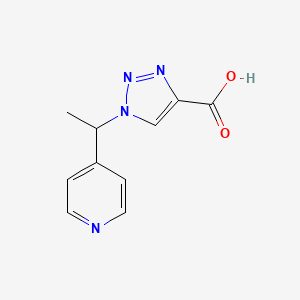 molecular formula C10H10N4O2 B11791776 1-(1-(Pyridin-4-yl)ethyl)-1H-1,2,3-triazole-4-carboxylic acid 