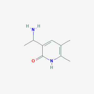 molecular formula C9H14N2O B11791799 3-(1-Aminoethyl)-5,6-dimethylpyridin-2(1H)-one 