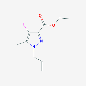 molecular formula C10H13IN2O2 B11791828 Ethyl 1-allyl-4-iodo-5-methyl-1H-pyrazole-3-carboxylate 