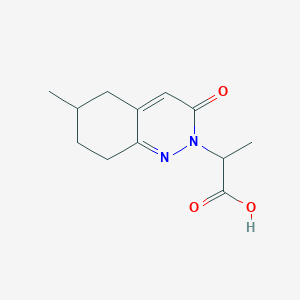 molecular formula C12H16N2O3 B11791856 2-(6-Methyl-3-oxo-5,6,7,8-tetrahydrocinnolin-2(3H)-yl)propanoic acid 