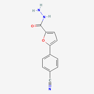 molecular formula C12H9N3O2 B11791877 5-(4-Cyanophenyl)furan-2-carbohydrazide CAS No. 1706444-52-1