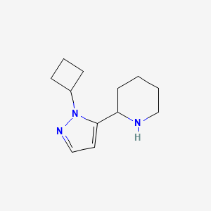 molecular formula C12H19N3 B11791901 2-(1-Cyclobutyl-1H-pyrazol-5-yl)piperidine 