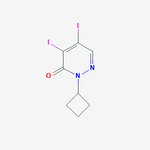 molecular formula C8H8I2N2O B11791912 2-Cyclobutyl-4,5-diiodopyridazin-3(2H)-one 