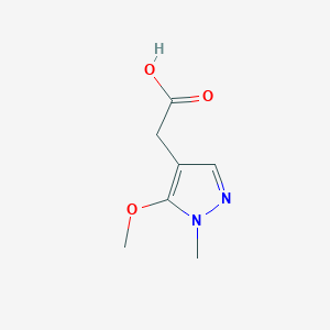 molecular formula C7H10N2O3 B11791939 2-(5-Methoxy-1-methyl-1H-pyrazol-4-yl)acetic acid 