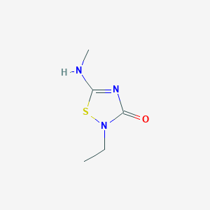 molecular formula C5H9N3OS B11791963 2-Ethyl-5-(methylamino)-1,2,4-thiadiazol-3(2H)-one 