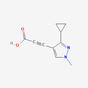 molecular formula C10H10N2O2 B11791969 3-(3-Cyclopropyl-1-methyl-1H-pyrazol-4-yl)propiolic acid CAS No. 1354706-50-5