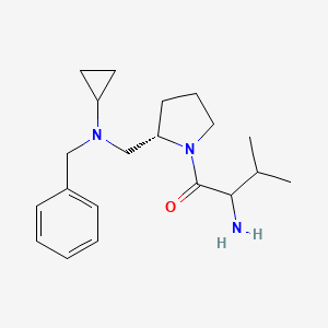 molecular formula C20H31N3O B11791998 2-amino-1-[(2S)-2-[[benzyl(cyclopropyl)amino]methyl]pyrrolidin-1-yl]-3-methylbutan-1-one 