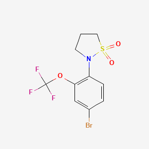 molecular formula C10H9BrF3NO3S B11792018 2-[4-Bromo-2-(trifluoromethoxy)phenyl]-1,2-thiazolidine 1,1-dioxide 