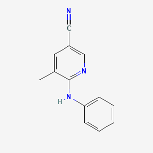 molecular formula C13H11N3 B11792073 5-Methyl-6-(phenylamino)nicotinonitrile 