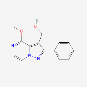 molecular formula C14H13N3O2 B11792107 (4-Methoxy-2-phenylpyrazolo[1,5-a]pyrazin-3-yl)methanol 