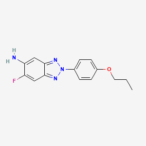 molecular formula C15H15FN4O B11792131 6-Fluoro-2-(4-propoxyphenyl)-2H-benzo[d][1,2,3]triazol-5-amine 