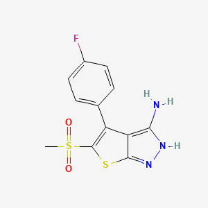 4-(4-Fluorophenyl)-5-(methylsulfonyl)-1H-thieno[2,3-c]pyrazol-3-amine