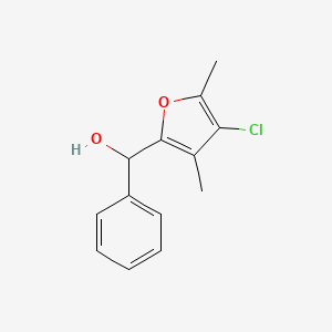 molecular formula C13H13ClO2 B11792227 (4-Chloro-3,5-dimethylfuran-2-yl)(phenyl)methanol 