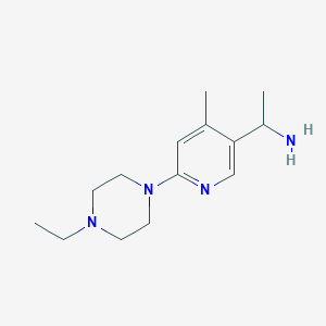 molecular formula C14H24N4 B11792299 1-(6-(4-Ethylpiperazin-1-yl)-4-methylpyridin-3-yl)ethanamine 