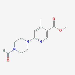 molecular formula C13H17N3O3 B11792322 Methyl 6-(4-formylpiperazin-1-yl)-4-methylnicotinate CAS No. 1355192-60-7