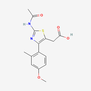 2-(2-Acetamido-4-(4-methoxy-2-methylphenyl)thiazol-5-yl)acetic acid