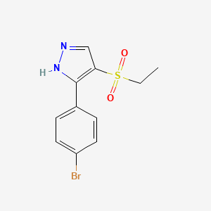 molecular formula C11H11BrN2O2S B11792398 3-(4-Bromophenyl)-4-(ethylsulfonyl)-1H-pyrazole 