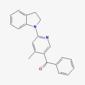 molecular formula C21H18N2O B11792426 (6-(Indolin-1-yl)-4-methylpyridin-3-yl)(phenyl)methanone 