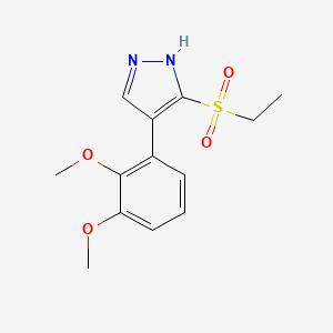 molecular formula C13H16N2O4S B11792554 4-(2,3-Dimethoxyphenyl)-3-(ethylsulfonyl)-1H-pyrazole 