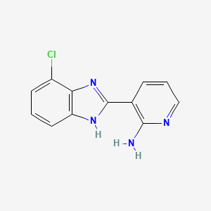 molecular formula C12H9ClN4 B11792602 3-(4-Chloro-1H-benzo[d]imidazol-2-yl)pyridin-2-amine 