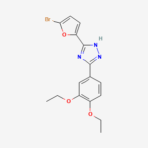 3-(5-Bromofuran-2-yl)-5-(3,4-diethoxyphenyl)-1H-1,2,4-triazole