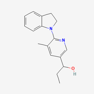 molecular formula C17H20N2O B11792729 1-(6-(Indolin-1-yl)-5-methylpyridin-3-yl)propan-1-ol 