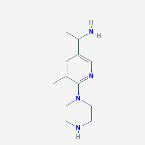 1-(5-Methyl-6-(piperazin-1-yl)pyridin-3-yl)propan-1-amine