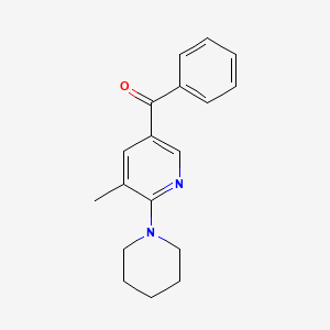 molecular formula C18H20N2O B11792852 (5-Methyl-6-(piperidin-1-yl)pyridin-3-yl)(phenyl)methanone 