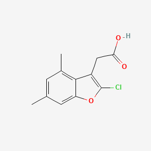 molecular formula C12H11ClO3 B11792894 2-(2-Chloro-4,6-dimethylbenzofuran-3-yl)acetic acid 