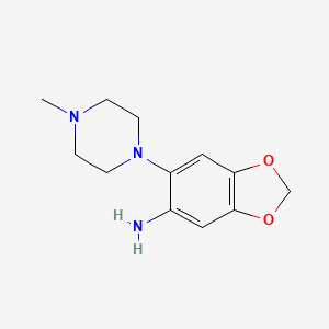 molecular formula C12H17N3O2 B11792992 6-(4-Methylpiperazin-1-yl)benzo[d][1,3]dioxol-5-amine 