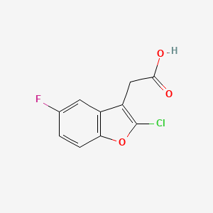 molecular formula C10H6ClFO3 B11793000 2-(2-Chloro-5-fluorobenzofuran-3-yl)acetic acid 