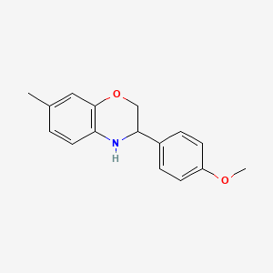 molecular formula C16H17NO2 B11793024 3-(4-Methoxyphenyl)-7-methyl-3,4-dihydro-2H-benzo[b][1,4]oxazine 