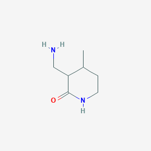 molecular formula C7H14N2O B11793084 3-(Aminomethyl)-4-methylpiperidin-2-one 