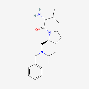 molecular formula C20H33N3O B11793128 2-amino-1-[(2S)-2-[[benzyl(propan-2-yl)amino]methyl]pyrrolidin-1-yl]-3-methylbutan-1-one 