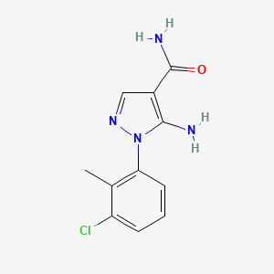 molecular formula C11H11ClN4O B11793133 5-Amino-1-(3-chloro-2-methylphenyl)-1H-pyrazole-4-carboxamide 