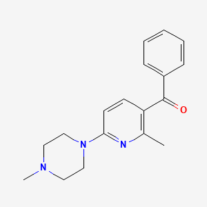 molecular formula C18H21N3O B11793189 (2-Methyl-6-(4-methylpiperazin-1-yl)pyridin-3-yl)(phenyl)methanone 