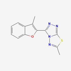 molecular formula C13H10N4OS B11793201 6-Methyl-3-(3-methylbenzofuran-2-yl)-[1,2,4]triazolo[3,4-b][1,3,4]thiadiazole 