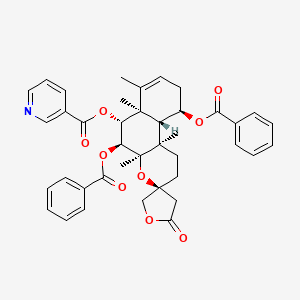 [(3S,4aR,5S,6R,6aR,10R,10aS,10bR)-5,10-dibenzoyloxy-4a,6a,7,10b-tetramethyl-2'-oxospiro[2,5,6,9,10,10a-hexahydro-1H-benzo[f]chromene-3,4'-oxolane]-6-yl] pyridine-3-carboxylate