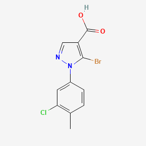 molecular formula C11H8BrClN2O2 B11793310 5-Bromo-1-(3-chloro-4-methylphenyl)-1H-pyrazole-4-carboxylic acid 