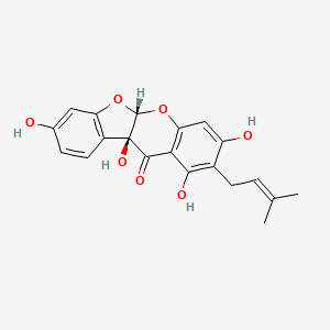molecular formula C20H18O7 B1179345 (5aR,10bS)-1,3,8,10b-tetrahydroxy-2-(3-methylbut-2-enyl)-5aH-[1]benzofuro[2,3-b]chromen-11-one CAS No. 135905-53-2