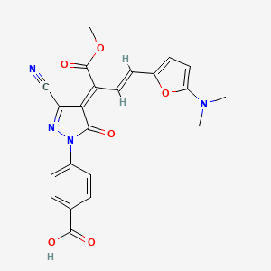 4-[(4E)-3-Cyano-4-{(3E)-4-[5-(dimethylamino)-2-furyl]-1-methoxy-1-oxo-3-buten-2-ylidene}-5-oxo-4,5-dihydro-1H-pyrazol-1-yl]benzoic acid