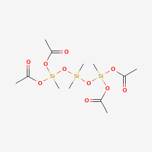molecular formula C12H24O10Si3 B1179357 Diacetoxymethyl terminated polydimethylsiloxane CAS No. 158465-54-4