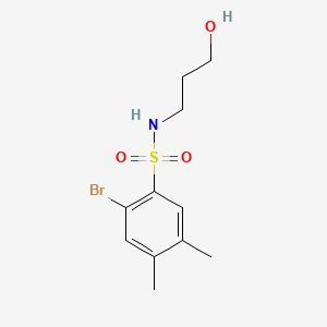 2-bromo-N-(3-hydroxypropyl)-4,5-dimethylbenzenesulfonamide