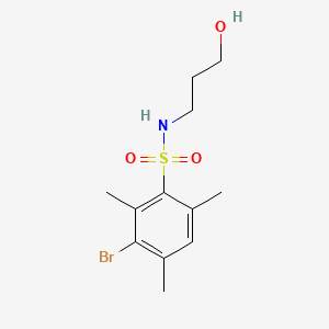 3-bromo-N-(3-hydroxypropyl)-2,4,6-trimethylbenzenesulfonamide