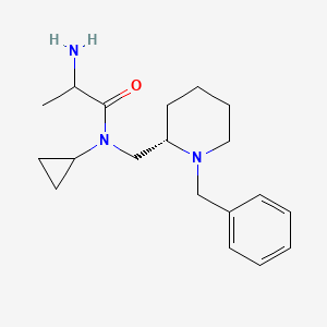 molecular formula C19H29N3O B11793719 2-amino-N-[[(2S)-1-benzylpiperidin-2-yl]methyl]-N-cyclopropylpropanamide 