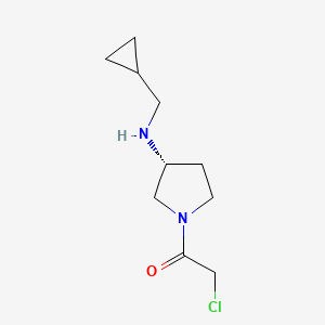 molecular formula C10H17ClN2O B11793748 (R)-2-Chloro-1-(3-((cyclopropylmethyl)amino)pyrrolidin-1-yl)ethanone 