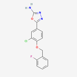 5-(3-Chloro-4-((2-fluorobenzyl)oxy)phenyl)-1,3,4-oxadiazol-2-amine